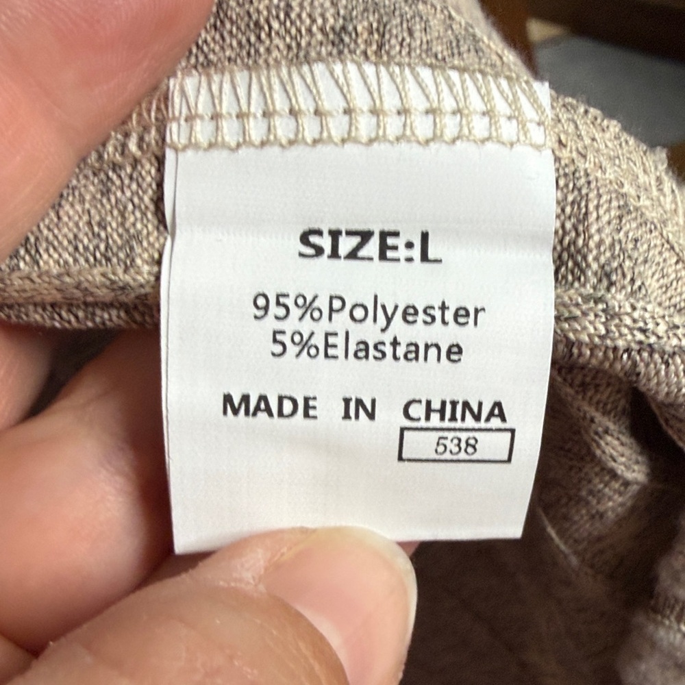 Beige Ribbed V-Neck Sweater - Picture 3 of 3